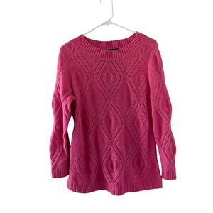 Talbots Women's‎ Pink Textured Knit Sweater Size Large Petite Pullover